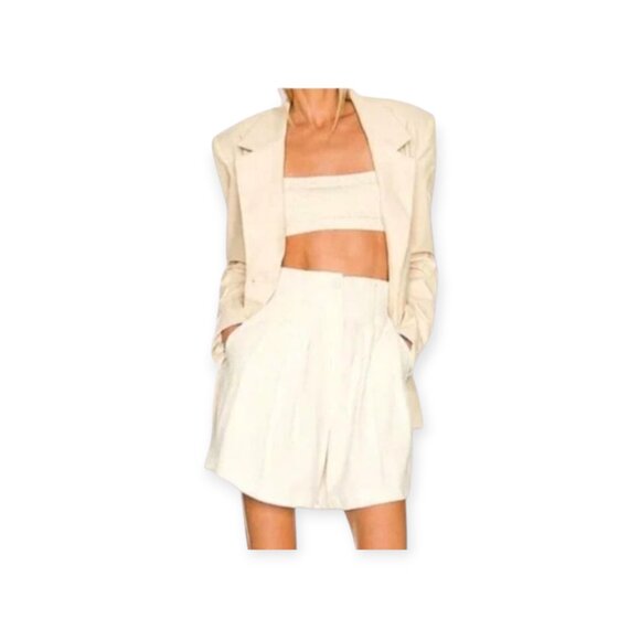 Sleeveless Neutral Cream Ribbed Boxy Knit Tank by WeWoreWhat L - Picture 3 of 10